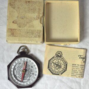 Vintage Boy Scout #1075 Compass In Box w/Papers Taylor Instruments.